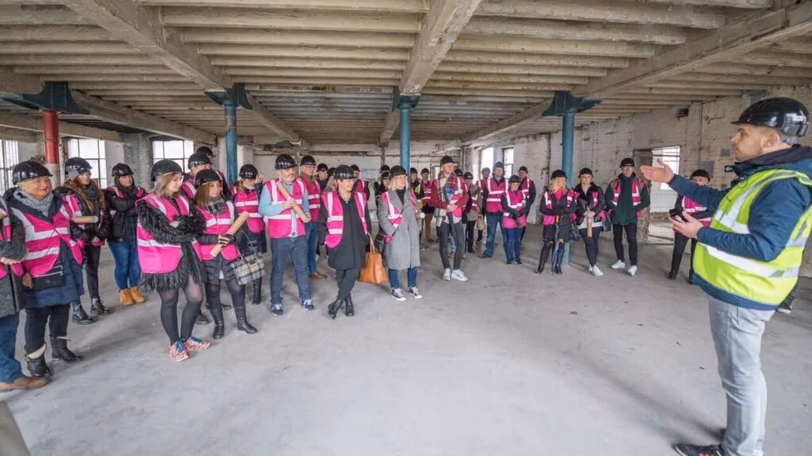 Potential Crusader residents having a tour around the site
