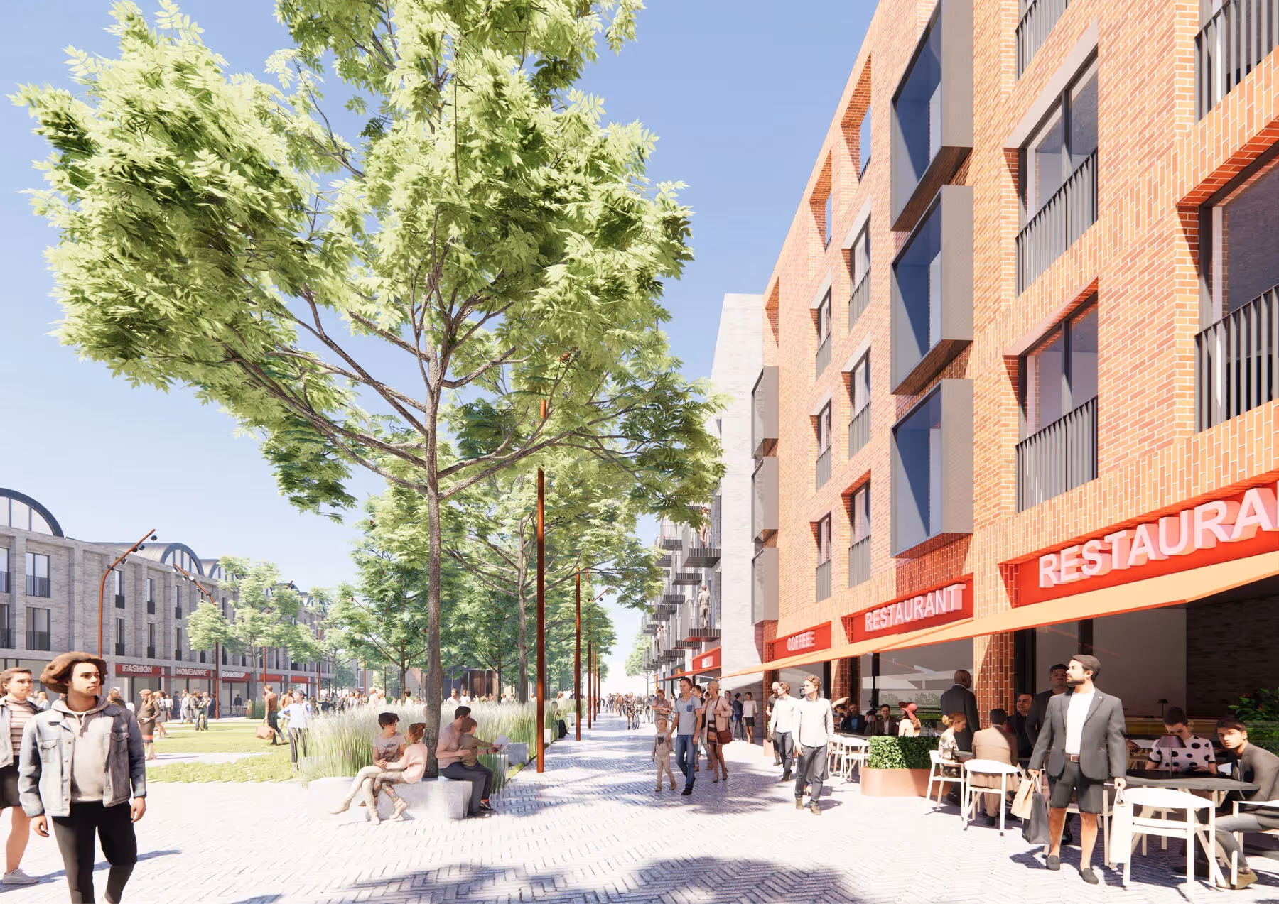 Farnworth Green courtyard cgi image