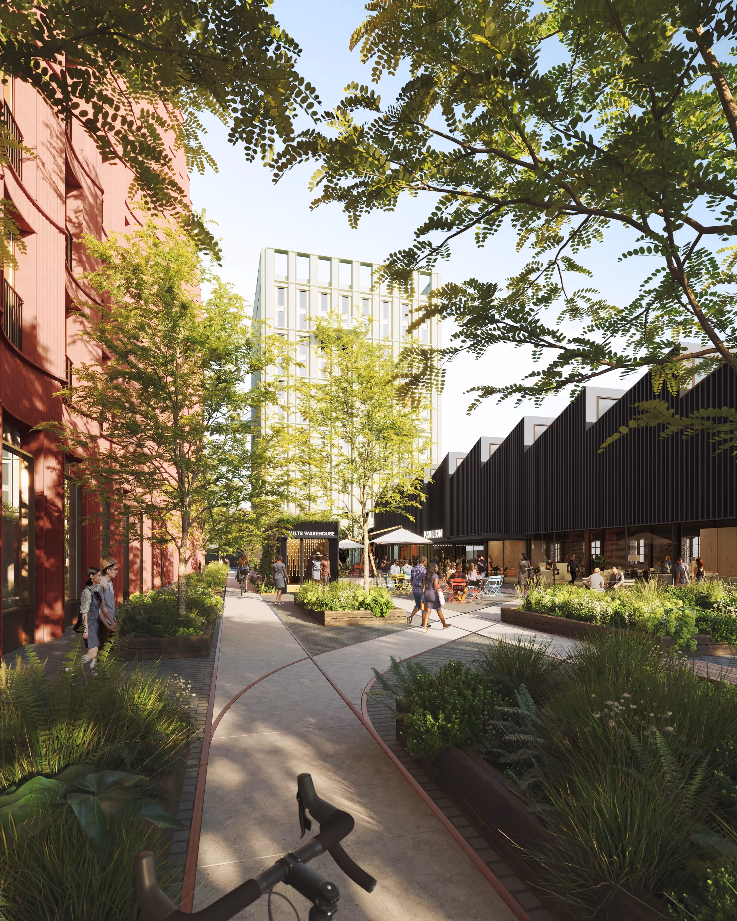 Cgi of Goods Yard green courtyard