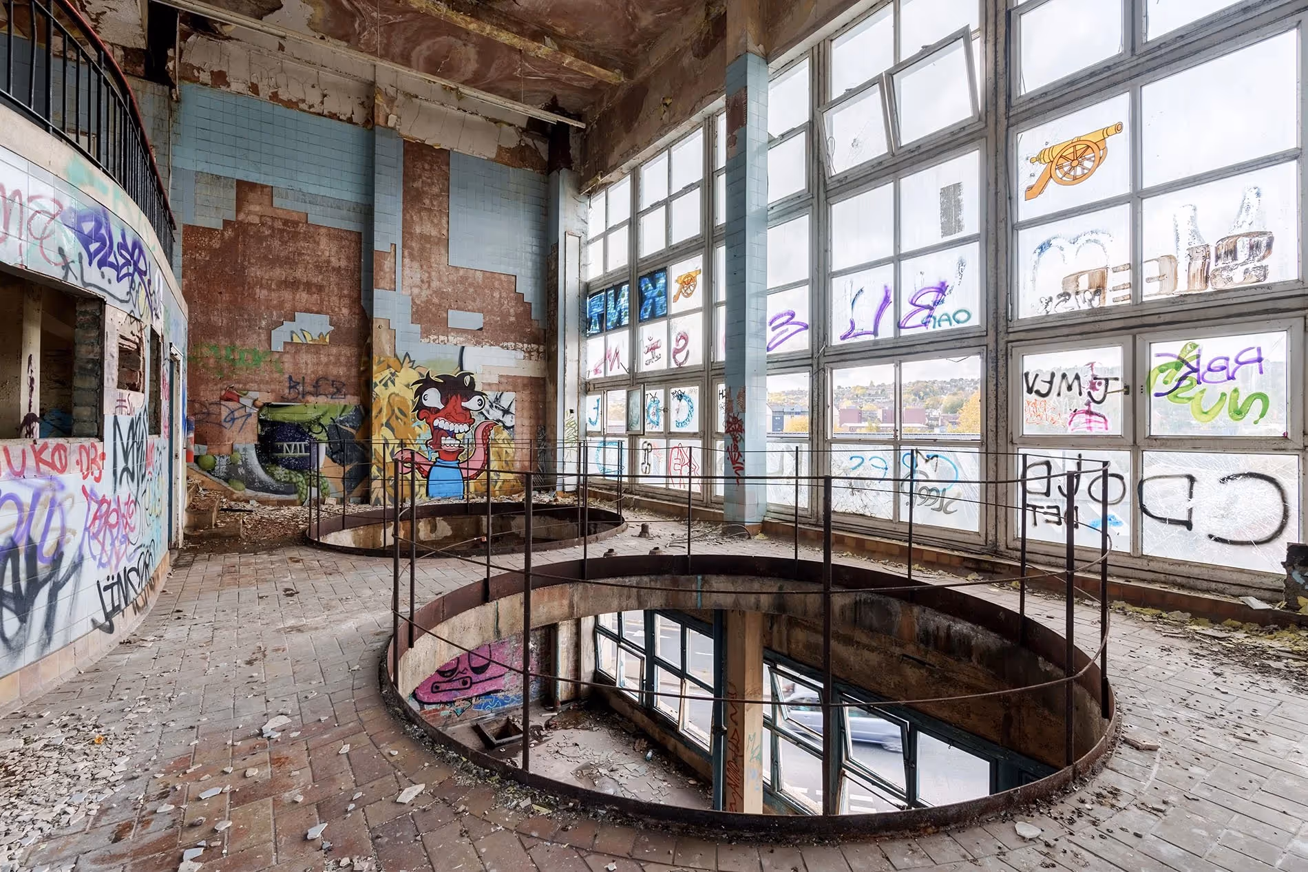 Inside Cannon Brewery site