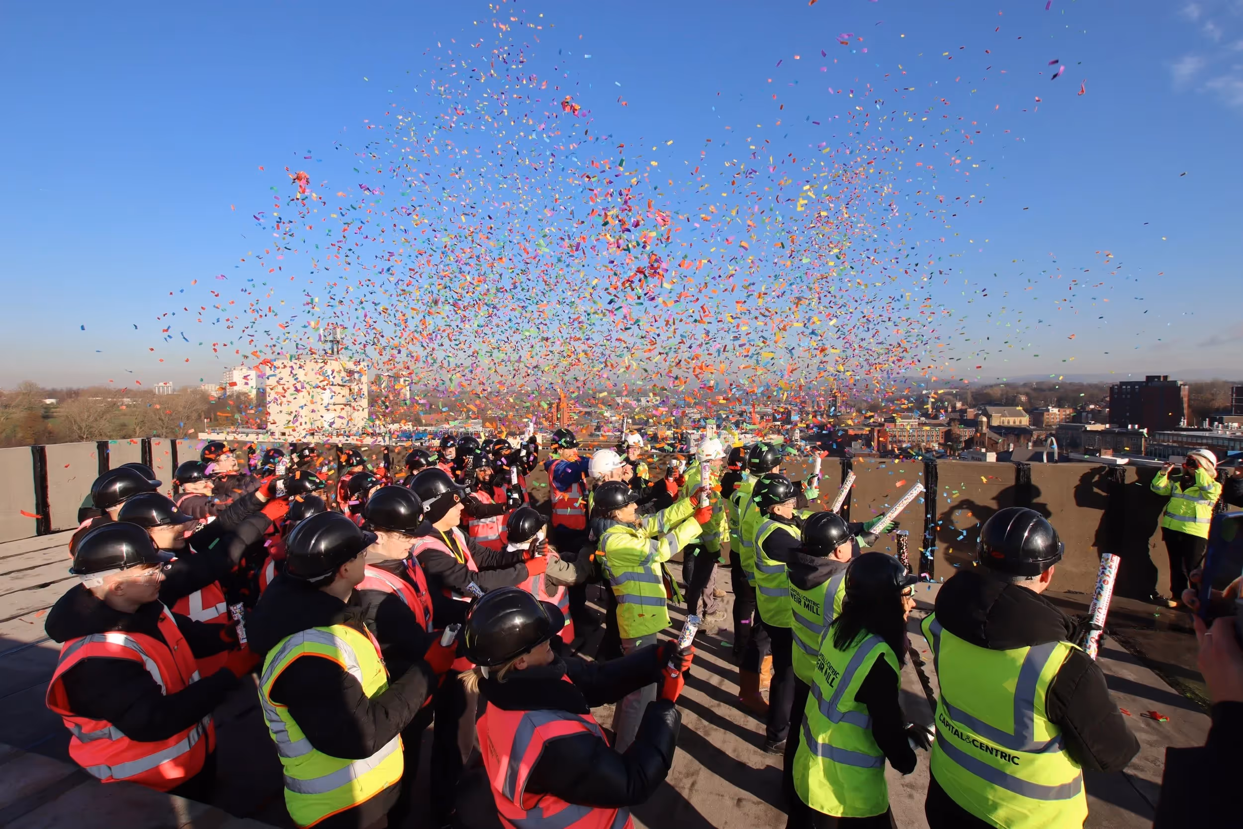 Topping out at Weir Mill