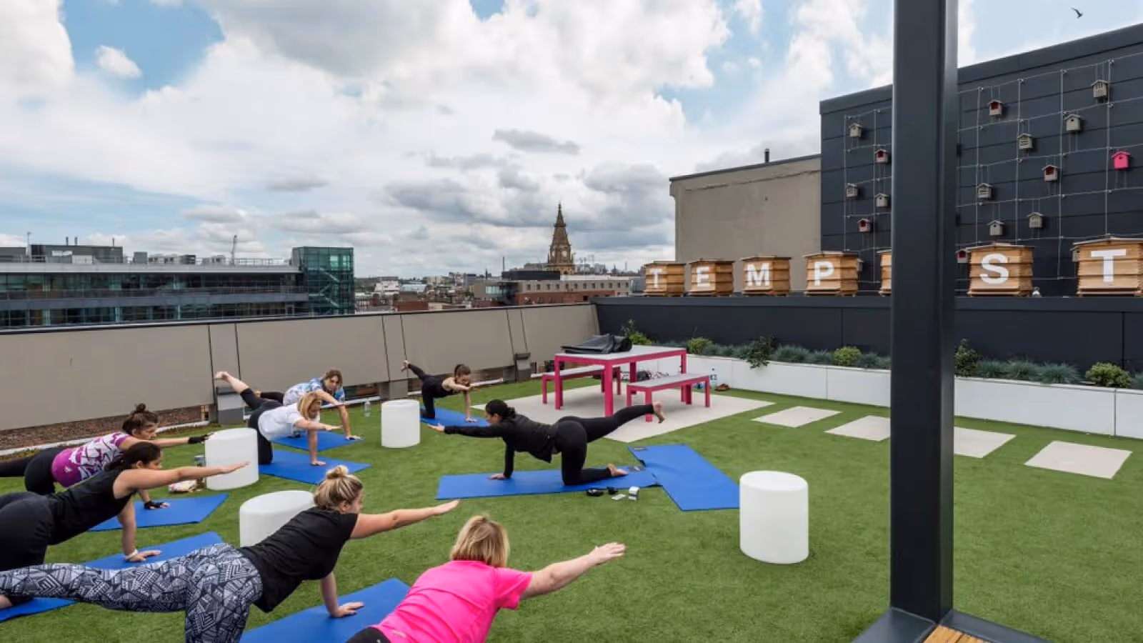 Yoga on Tempest rooftop